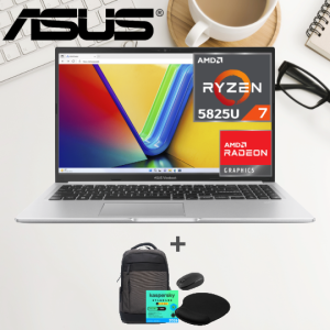 NOTEBOOK ASUS VIVOBOOK 15 AMD R7-5825U 2.0GHZ-8GB-512GB SSD-SILVER-15.6"FHD-FREEDOS+MOUSE