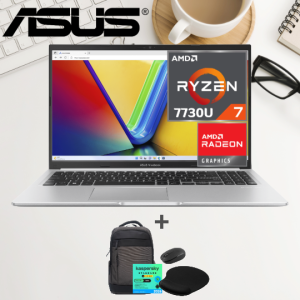NOTEBOOK ASUS VIVOBOOK 15 AMD R7-7730U 2.0GHZ-16GB-512GB SSD-COOL SILVER-15.6"FHD- FREEDOS+MOCH+MOUSE
